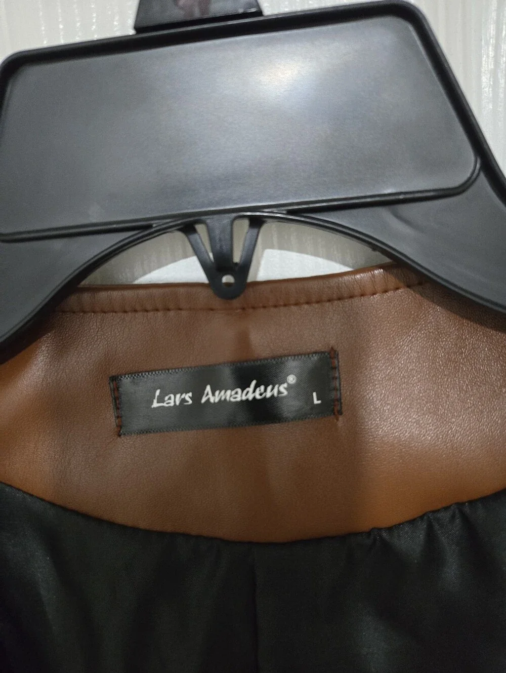 Lars Amadeus Brown Faux Leather Vest Men's Size L Western Biker Retro